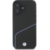 BMW Sign Leather Textured And Line MagSafe iPhone 16 Case - Black - (BMW000931-0)