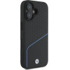 BMW Sign Leather Textured And Line MagSafe iPhone 16 Case - Black - (BMW000931-0)