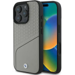 BMW Sign Leather Textured and Line MagSafe iPhone 16 Pro Case - Gray - (BMW000896-0)