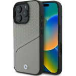 BMW Sign Leather Textured and Line MagSafe Case for iPhone 16 Pro Max - Gray - (BMW000936-0)