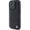 BMW Signature Leather Crossing Lines Pattern iPhone 16 Pro Case - Black - (BMW000847-0)
