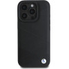 BMW Signature Leather Crossing Lines Pattern iPhone 16 Pro Case - Black - (BMW000847-0)