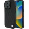 BMW Signature Leather Diamond Metal Logo MagSafe Case for iPhone 16 Pro Max - Black - (BMW000849-0)