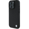 BMW Signature Leather Diamond Metal Logo MagSafe Case for iPhone 16 Pro Max - Black - (BMW000849-0)