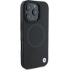 BMW Signature Leather Half Textured & Circle MagSafe case for iPhone 16 Pro - black - (BMW000846-0)