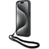 BMW Signature Leather Wordmark Cord case for iPhone 15 Pro Max - black - (BMW000781-0)