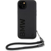 BMW Signature Leather Wordmark Cord Case for iPhone 15/14/13 - Black - (BMW000778-0)