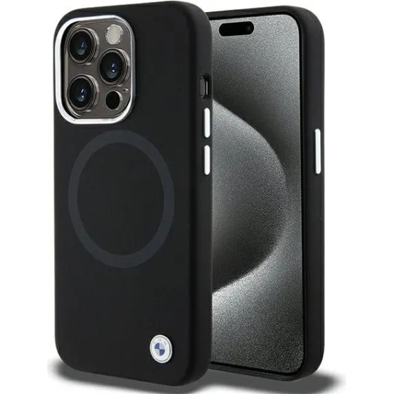 BMW Signature Liquid Silicone MagSafe case for iPhone 15 Pro - black - (BMW000693-0)