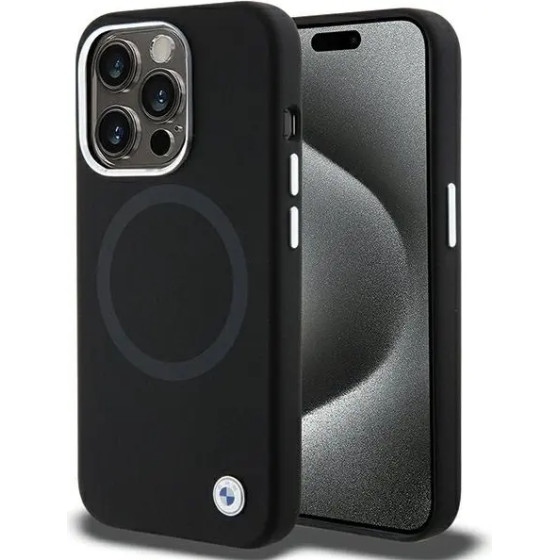 BMW Signature Liquid Silicone MagSafe case for iPhone 15 Pro Max - black - (BMW000694-0)
