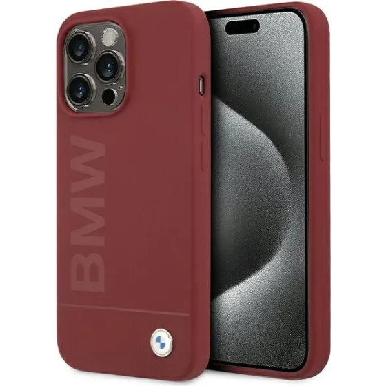 BMW Silicone Big Logo MagSafe case for iPhone 15 Pro Max - red - (BMW000815-0)