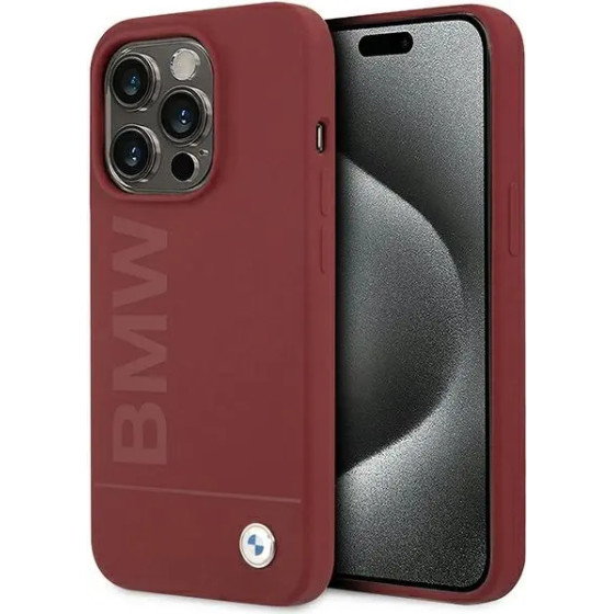 BMW Silicone Big Logo MagSafe case for iPhone 15 Pro - red - (BMW000814-0)