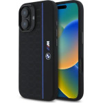 BMW Silicone Hexagon Blue Line MagSafe iPhone 16 Case - Black - (BMW000946-0)