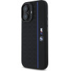 BMW Silicone Hexagon Blue Line MagSafe iPhone 16 Case - Black - (BMW000946-0)