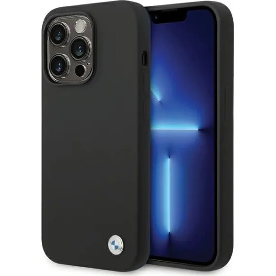 BMW Silicone Metal Logo case for iPhone 15 Pro - black - (BMW000727-0)