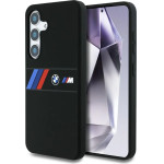BMW Silicone Middle Tricolor Stripes MagSafe Case for Samsung Galaxy S25 - Black - (BMW000998-0)