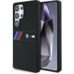 BMW Silicone Middle Tricolor Stripes MagSafe Case for Samsung Galaxy S25 Ultra - Black - (BMW000999-0)
