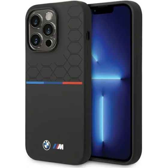 BMW Silicone Pattern iPhone 15 Pro Max Case - Black - (BMW000726-0)