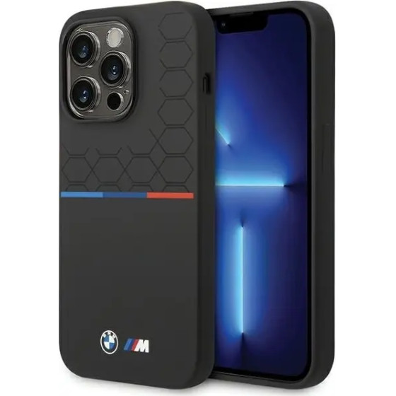 BMW Silicone Pattern iPhone 15 Pro Case - Black - (BMW000725-0)