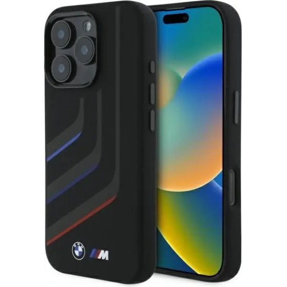BMW Silicone Turning Lines MagSafe Case for iPhone 16 Pro - Black - (BMW000950-0)