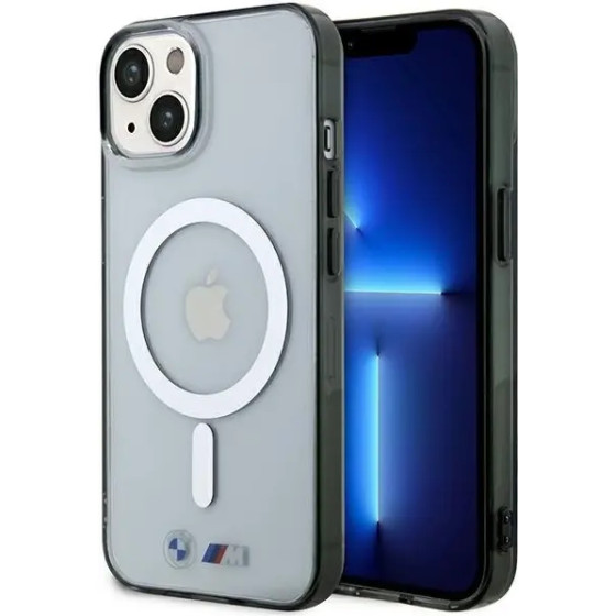 BMW Silver Ring MagSafe case for iPhone 14 Plus - transparent - (BMW000609-0)