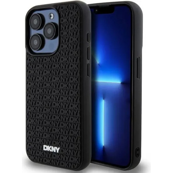 DKNY 3D Rubber Repeat Pattern case for iPhone 15 Pro - black - (DK000198-0)