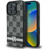DKNY Checkered Pattern & Printed Stripes case for iPhone 16 Pro Max - black - (DK000255-0)