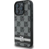 DKNY Checkered Pattern & Printed Stripes case for iPhone 16 Pro Max - black - (DK000255-0)