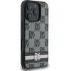 DKNY Checkered Pattern & Printed Stripes case for iPhone 16 Pro Max - black - (DK000255-0)