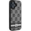 DKNY Checkered Pattern & Printed Stripes case for iPhone 16 - black - (DK000253-0)