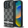 DKNY Checkered Pattern & Printed Stripes case for iPhone 16 Pro - black - (DK000254-0)