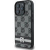 DKNY Checkered Pattern & Printed Stripes case for iPhone 16 Pro - black - (DK000254-0)