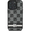 DKNY Checkered Pattern & Printed Stripes case for iPhone 16 Pro - black - (DK000254-0)