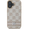 DKNY Checkered Pattern & Printed Stripes iPhone 16 Case - Pink - (DK000256-0)