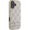 DKNY Checkered Pattern & Printed Stripes iPhone 16 Case - Pink - (DK000256-0)