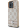 DKNY Checkered Pattern & Printed Stripes iPhone 16 Pro Case - Pink - (DK000257-0)