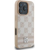 DKNY Checkered Pattern & Printed Stripes iPhone 16 Pro Case - Pink - (DK000257-0)
