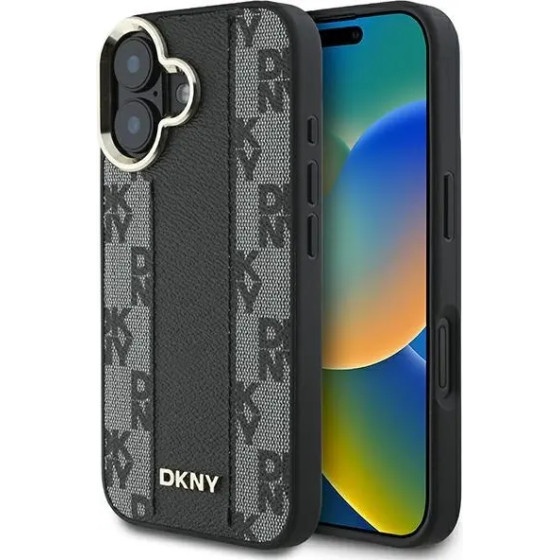 DKNY Checkered Pattern Magsafe iPhone 16 Plus Case - Black - (DK000243-0)