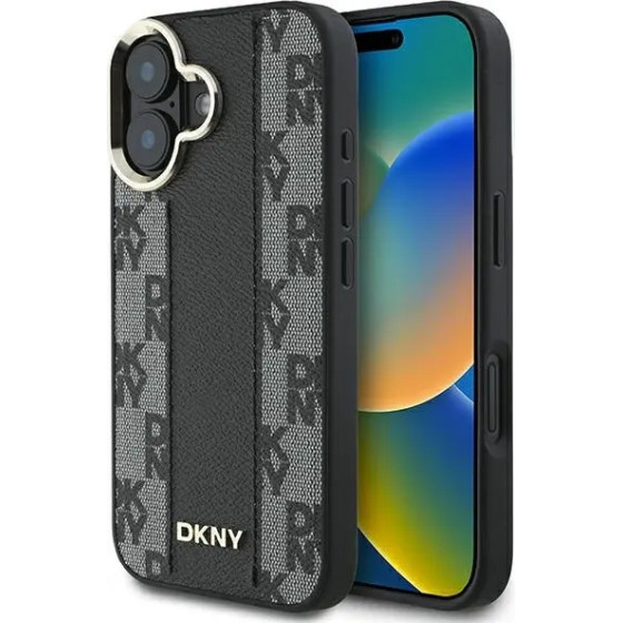 DKNY Checkered Pattern Magsafe iPhone 16 Case - Black - (DK000242-0)