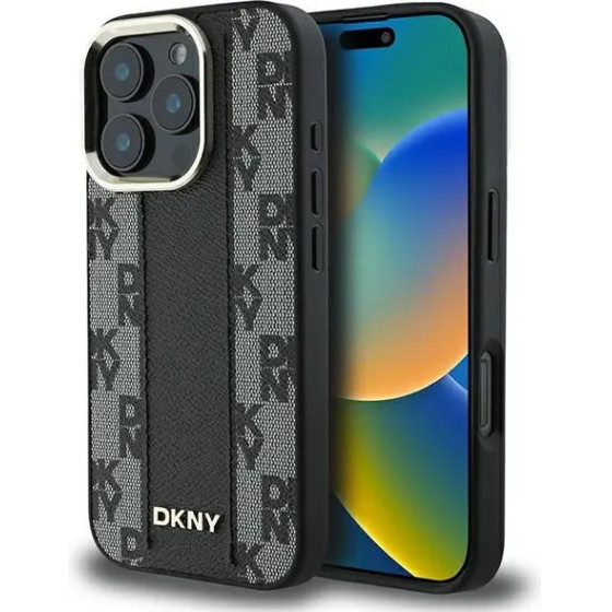 DKNY Checkered Pattern Magsafe iPhone 16 Pro Max Case - Black - (DK000245-0)