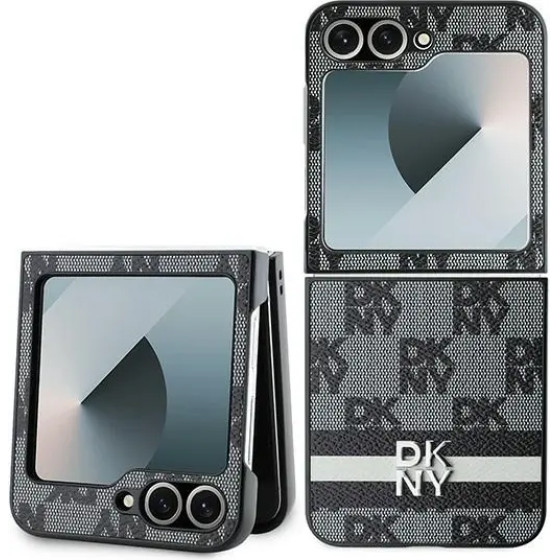 DKNY Checkered Pattern Printed Stripes case for Samsung Galaxy Z Flip 6 - black - (DK000222-0)
