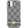 DKNY IML Checkered Mono Pattern & Printed Stripes MagSafe case for iPhone 11 / Xr - beige - (DK000174-0)