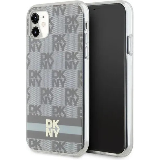 DKNY IML Checkered Mono Pattern & Printed Stripes MagSafe case for iPhone 11 / Xr - beige - (DK000174-0)