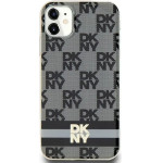 DKNY IML Checkered Mono Pattern & Printed Stripes MagSafe Case for iPhone 11 / Xr - Black - (DK000164-0)