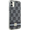 DKNY IML Checkered Mono Pattern & Printed Stripes MagSafe Case for iPhone 11 / Xr - Black - (DK000164-0)