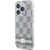 DKNY IML Checkered Mono Pattern & Printed Stripes MagSafe case for iPhone 14 Pro - beige - (DK000178-0)