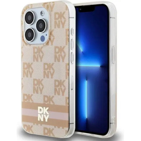 DKNY IML Checkered Mono Pattern & Printed Stripes MagSafe case for iPhone 13 Pro Max - pink - (DK000160-0)