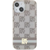 DKNY IML Checkered Mono Pattern & Printed Stripes MagSafe case for iPhone 15 / 14 / 13 - beige - (DK000180-0)