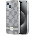 DKNY IML Checkered Mono Pattern & Printed Stripes MagSafe case for iPhone 15 / 14 / 13 - beige - (DK000177-0)