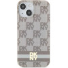 DKNY IML Checkered Mono Pattern & Printed Stripes MagSafe case for iPhone 15 / 14 / 13 - beige - (DK000177-0)