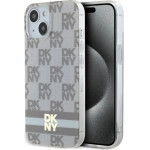 DKNY IML Checkered Mono Pattern & Printed Stripes MagSafe Case for iPhone 15 Plus / 14 Plus - Beige - (DK000181-0)